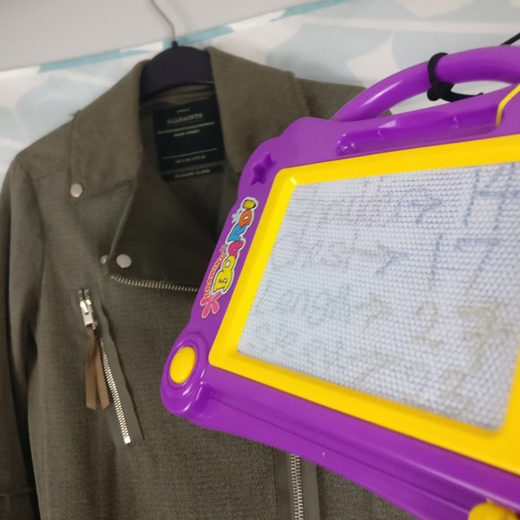 All Saints Zulia Biker Jacket Italian Cloth Deconstructed Belted Moto Distressed - Picture 8 of 8